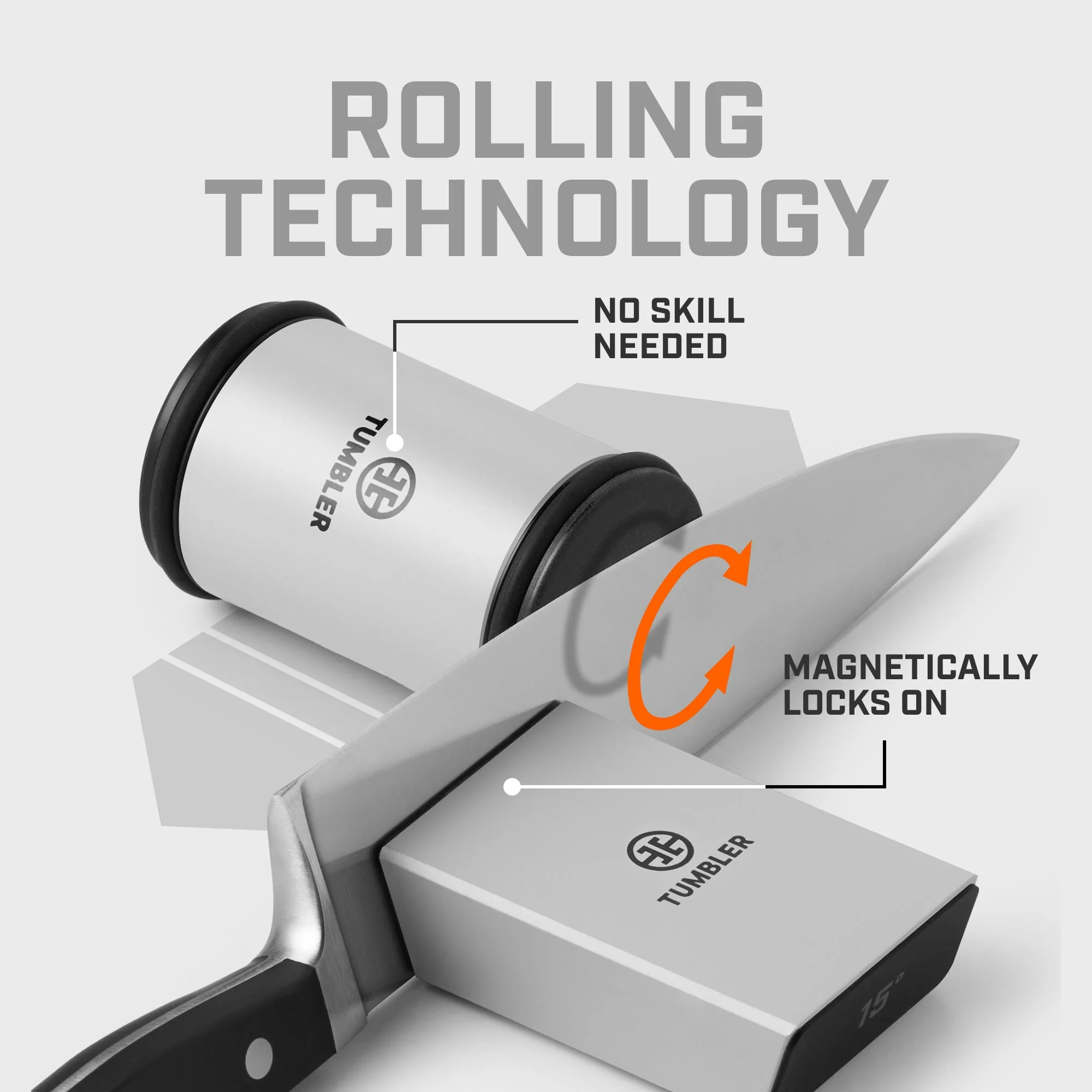 Tumbler Pro Diamond Rolling Knife Sharpener Set - Arctic Gray - Image 6