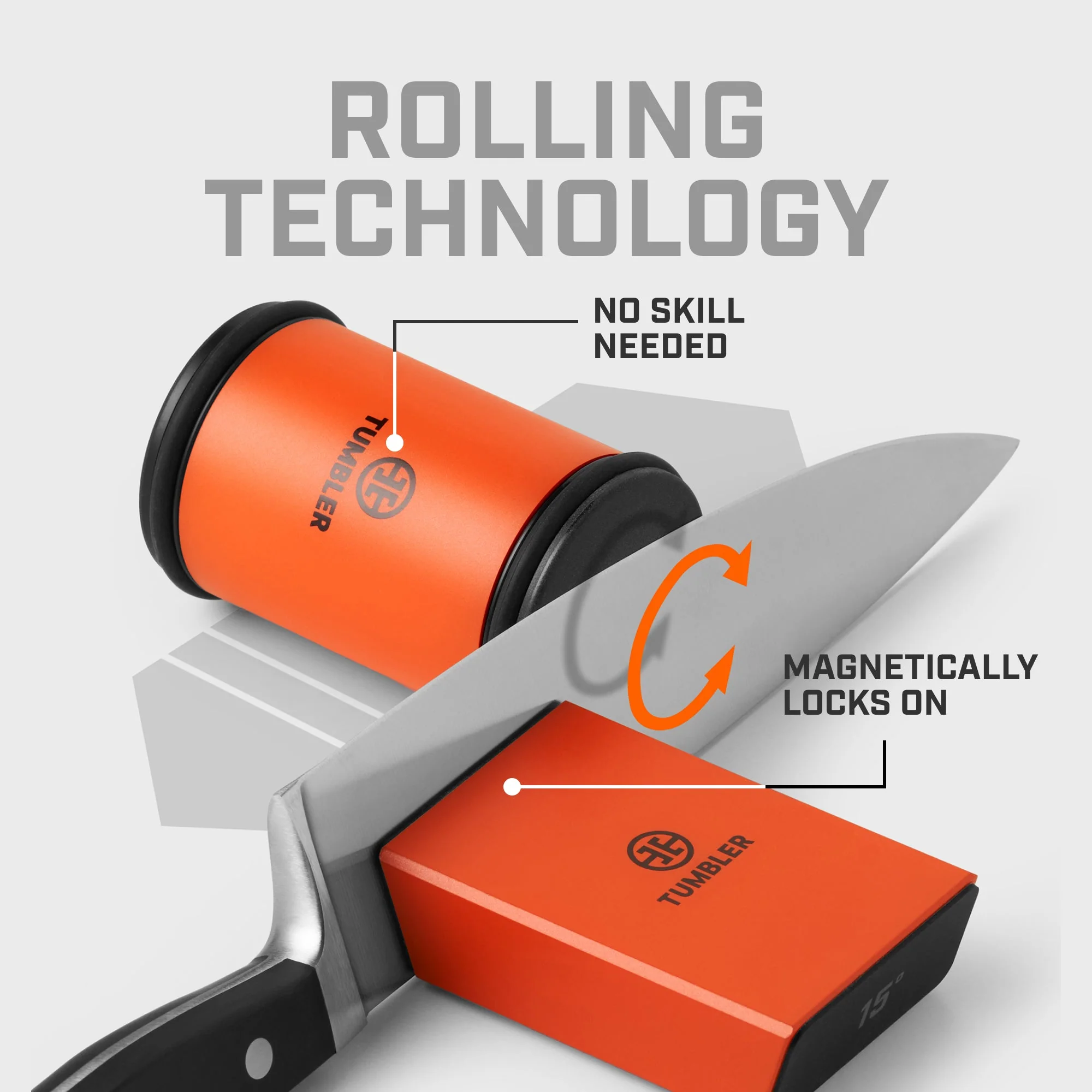 Tumbler Pro Diamond Rolling Knife Sharpener Set - Orange - Image 6